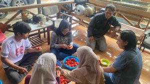 Gambar: Pelatihan Mahasiswa Hilirisasi Tomat Menjadi Saus Tomat dan Selei